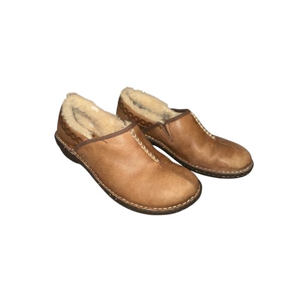 Ugg Australia women’s leather Bettey 1928 shearling lined mule clog sz 8 - Picture 1 of 7